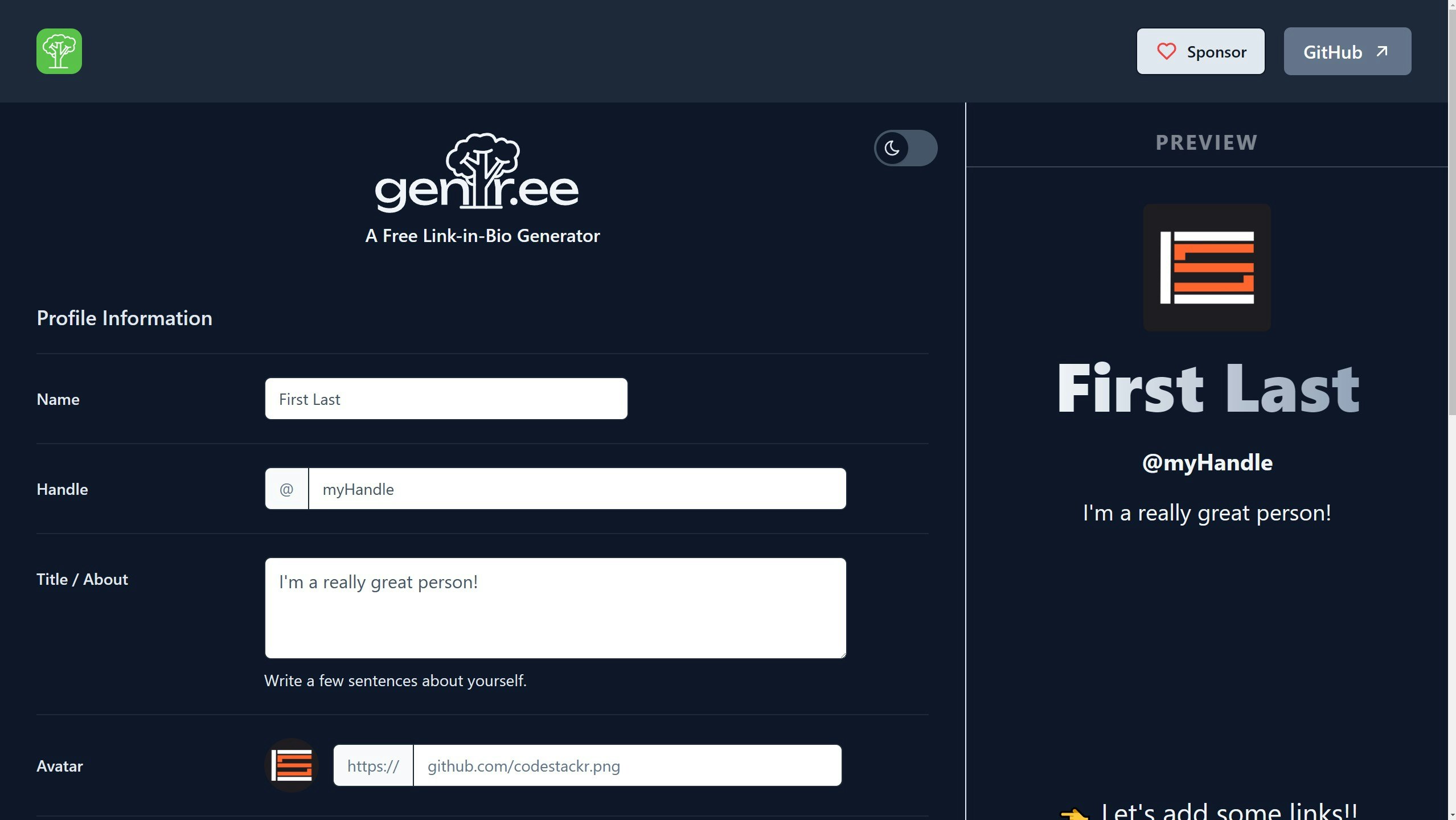 genTr.ee - 即使在Twitter上有效的免费链接生物生成器！媒体3