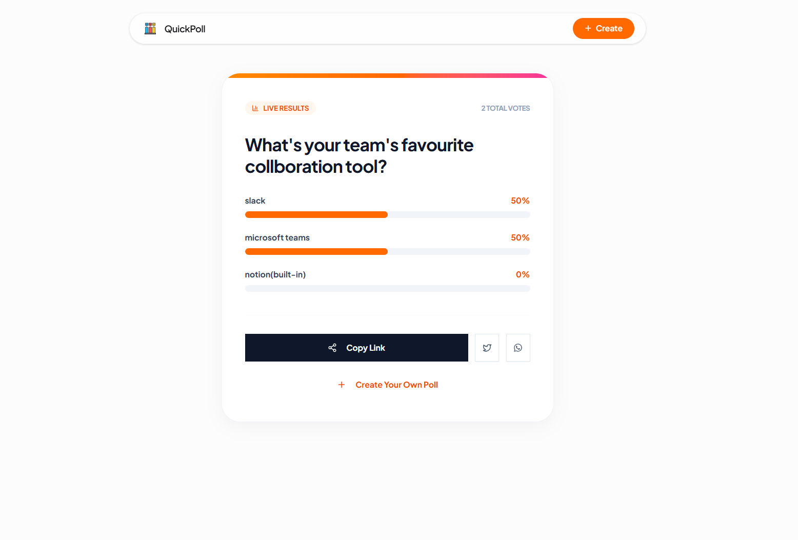 Quick Poll - Screenshot 3 showing product features and functionality