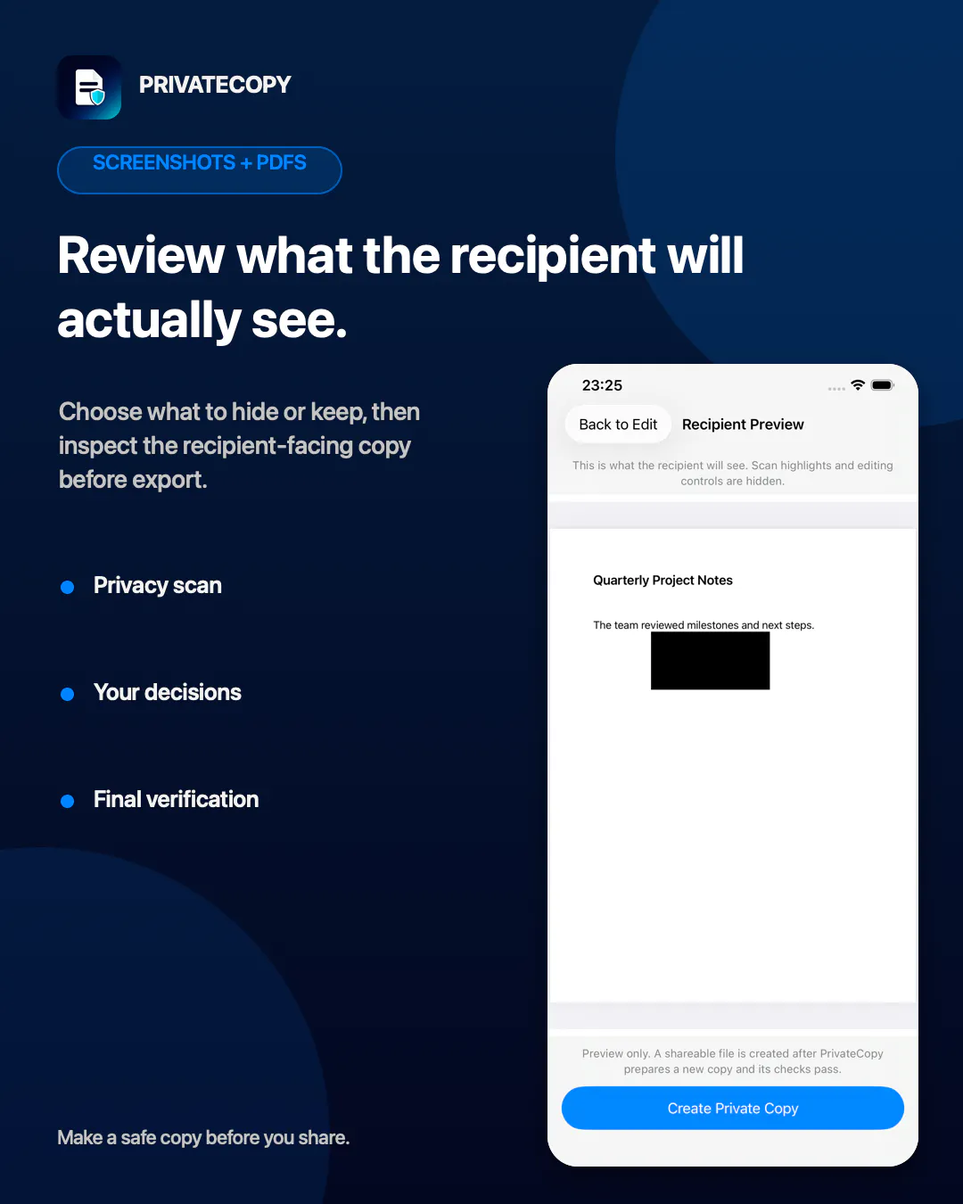 PrivateCopy screenshot