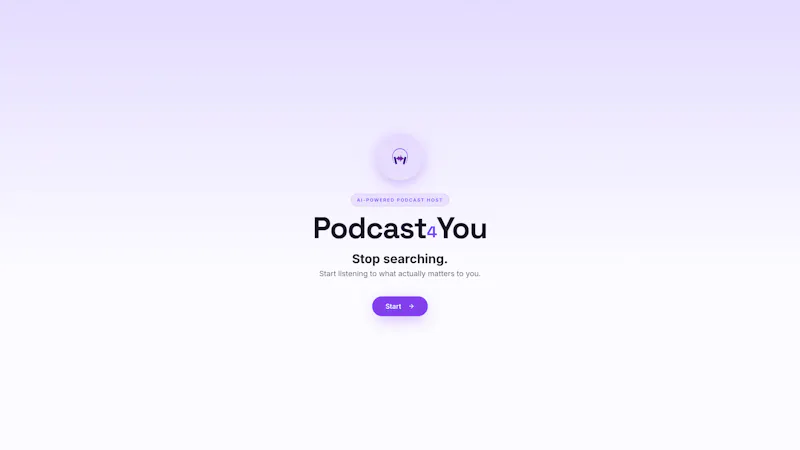 Podcast4You — Podcasts tailored to You. screenshot 1