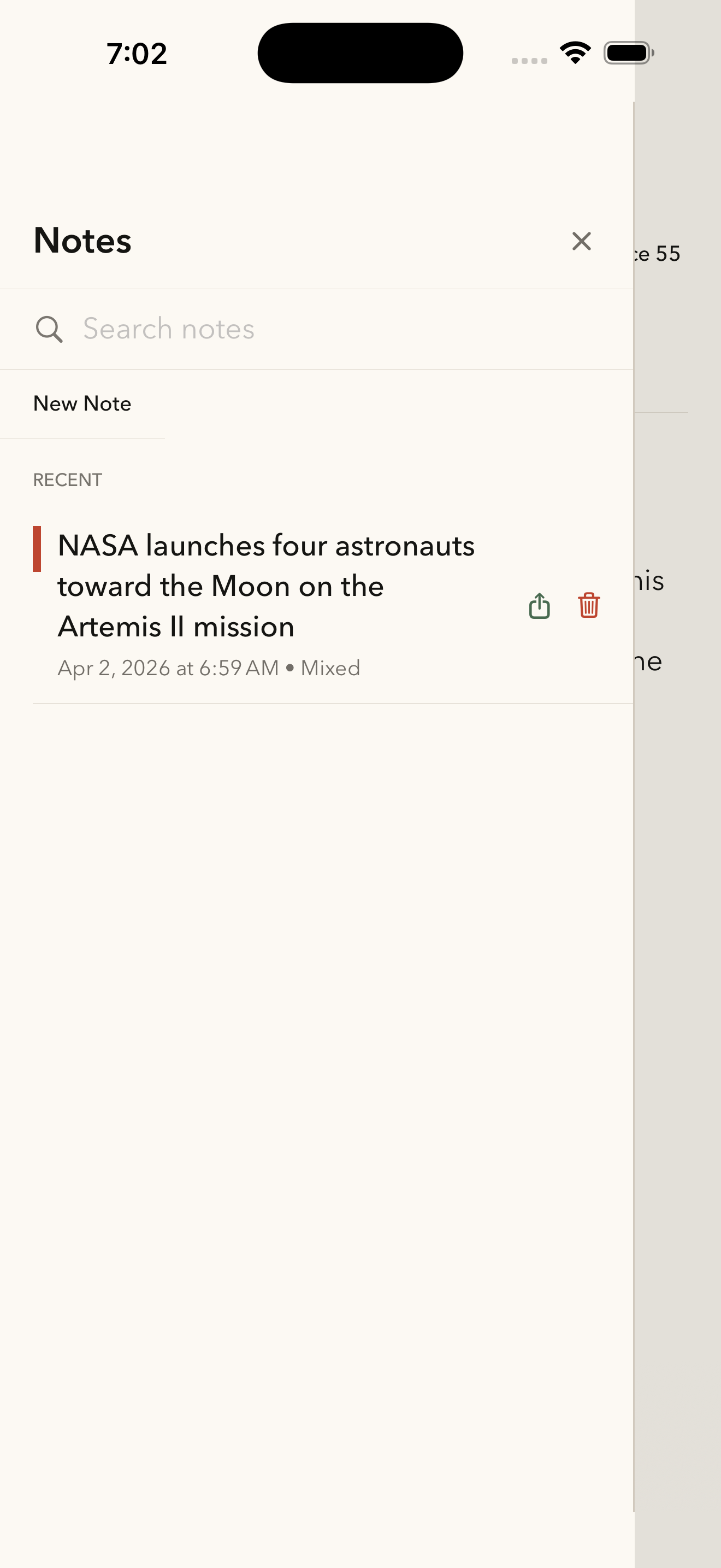 evo note gallery image