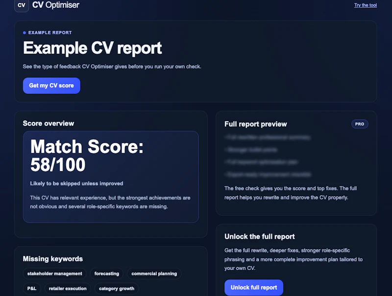 CV Optimiser screenshot 2