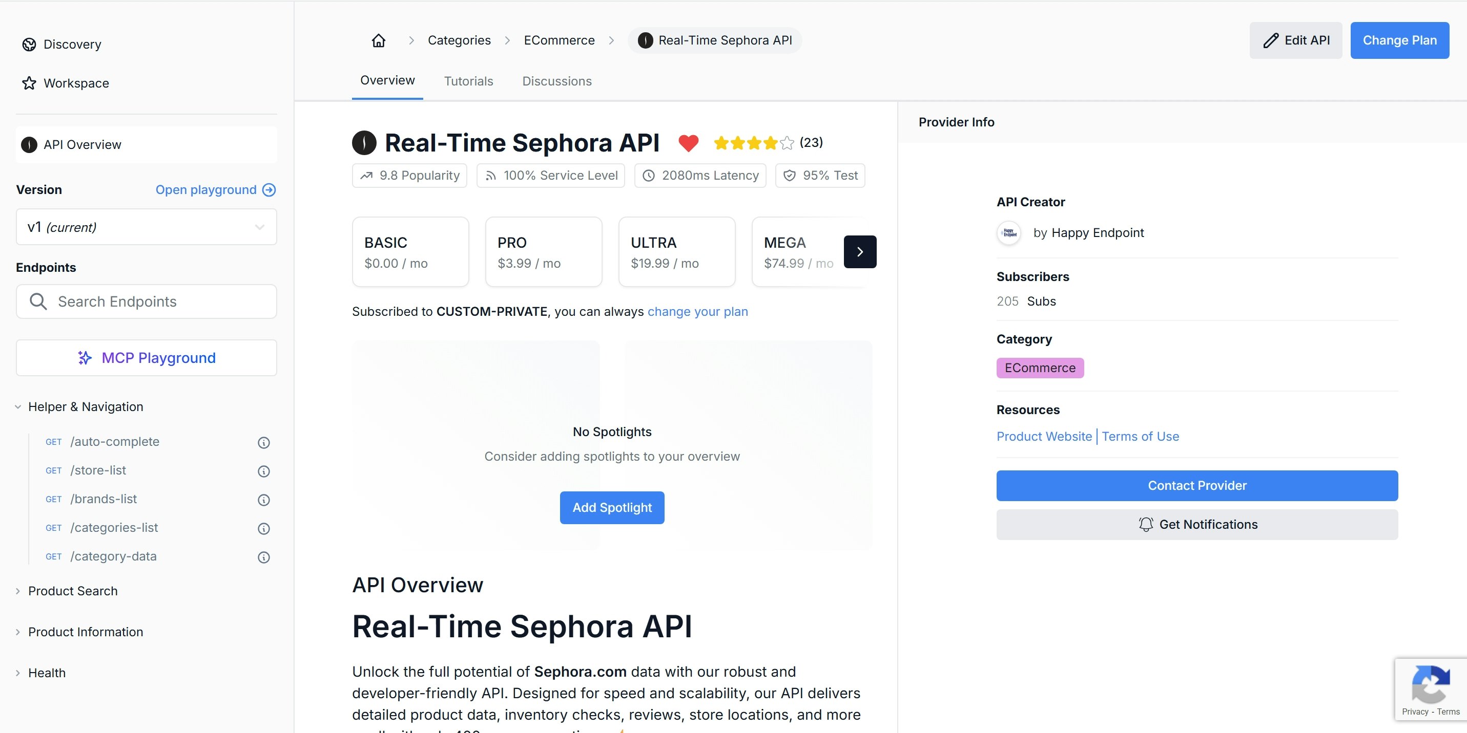 Sephora Data API - Main product screenshot demonstrating key features and user interface