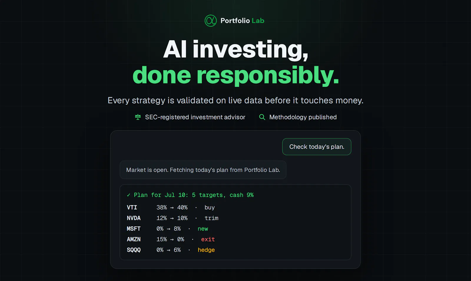Portfolio Lab screenshot 2