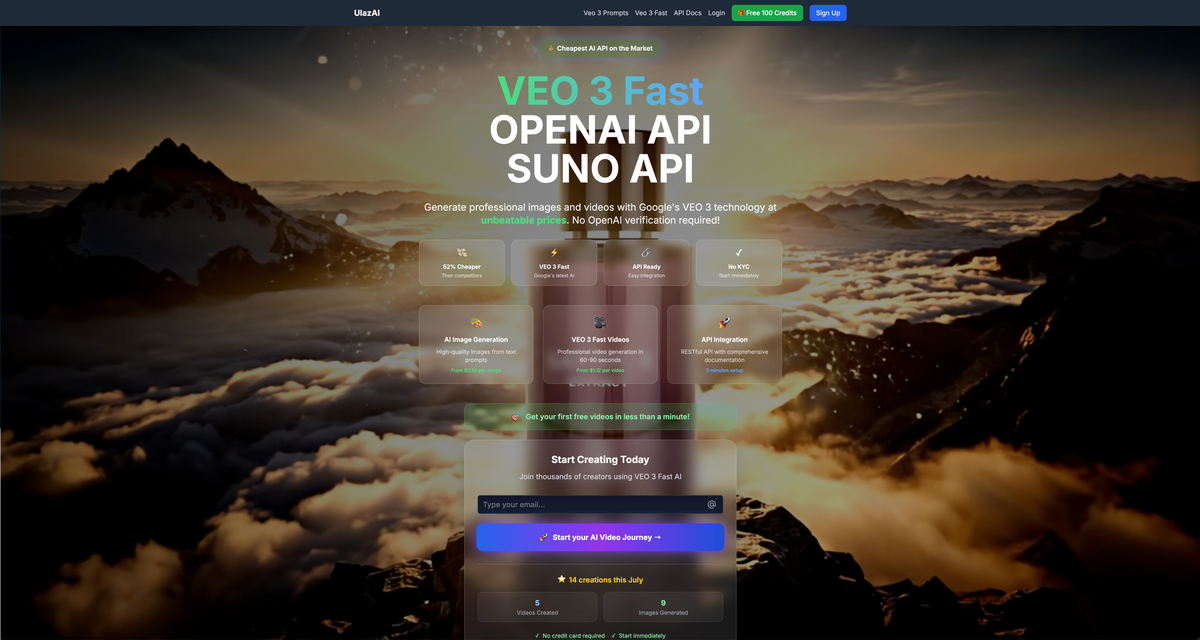 Ulazai.com - Create AI videos with VEO 3 Fast – 8s in seconds media 2