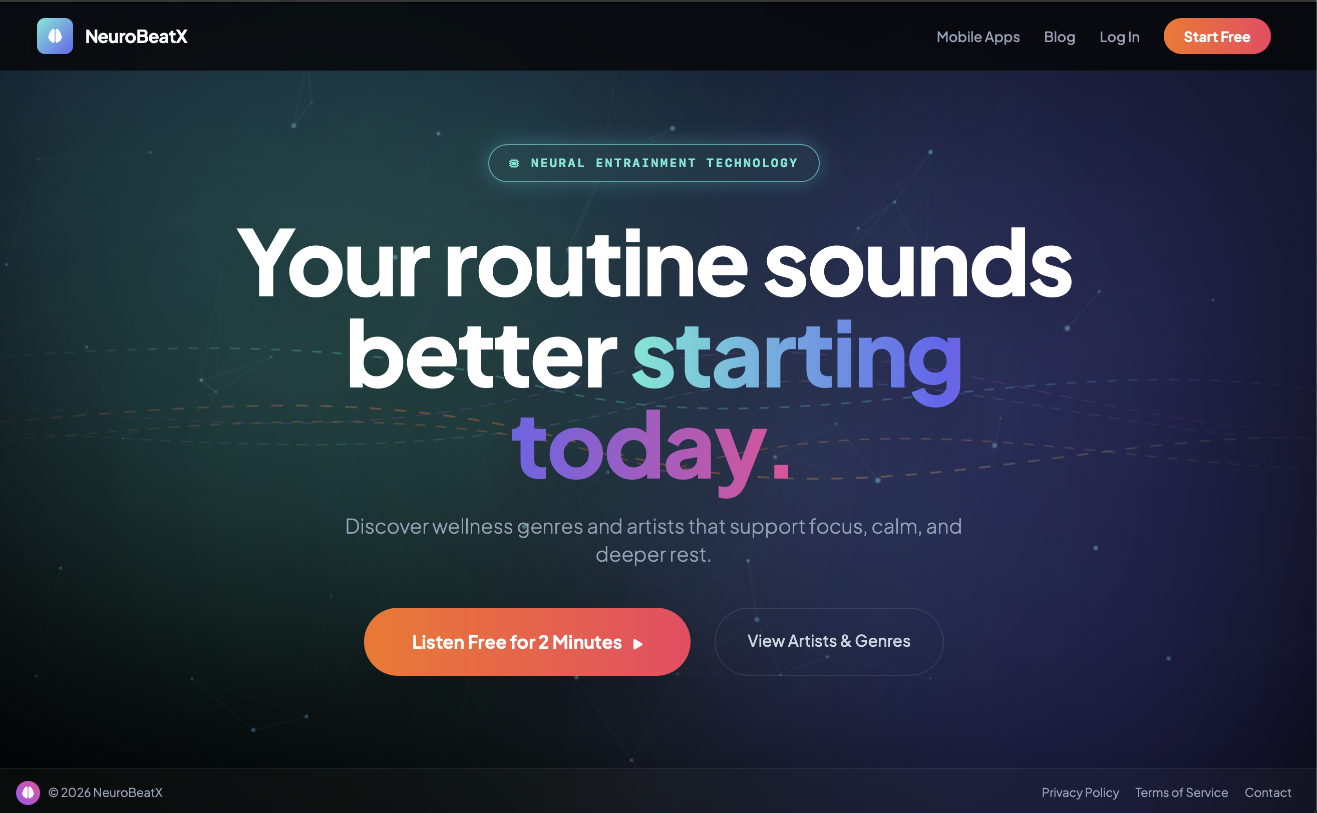 NeuroBeatX - Main product screenshot demonstrating key features and user interface