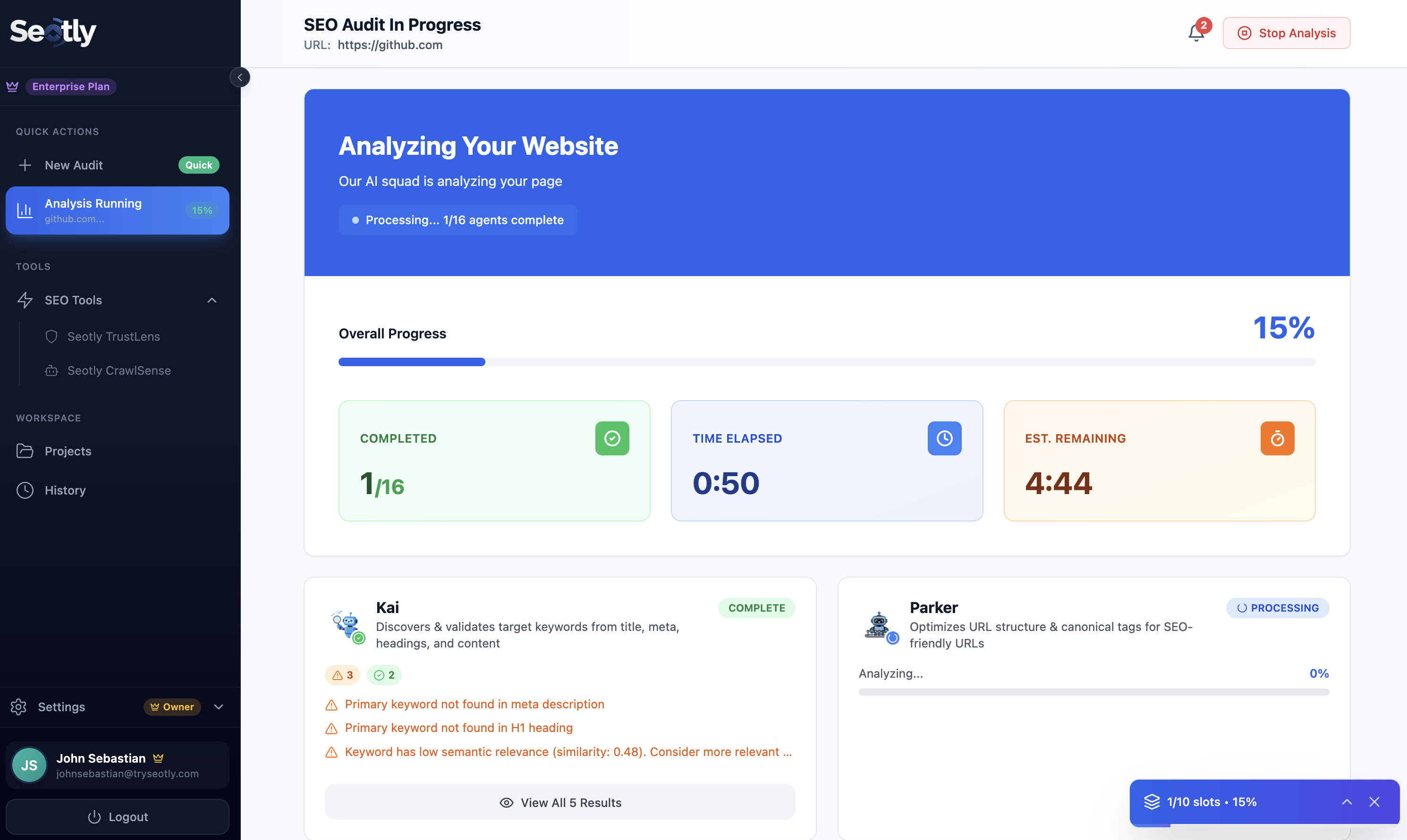 Seotly - Screenshot 2 showing product features and functionality