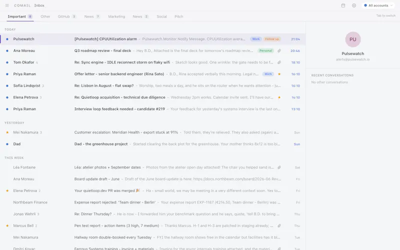 Comail screenshot 1