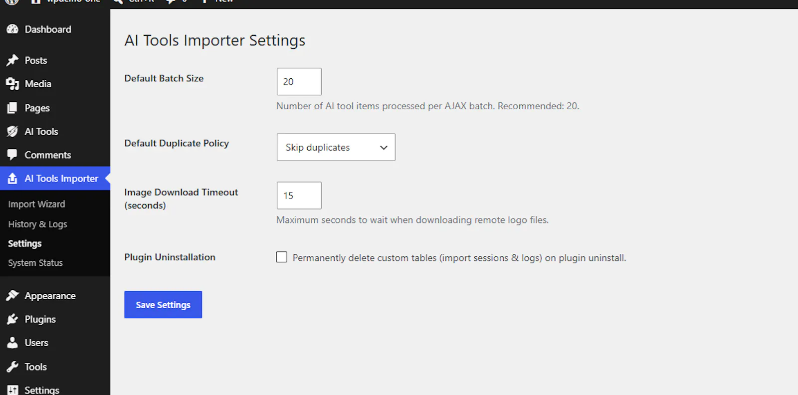 AI Tools Directory Data Importer screenshot 2