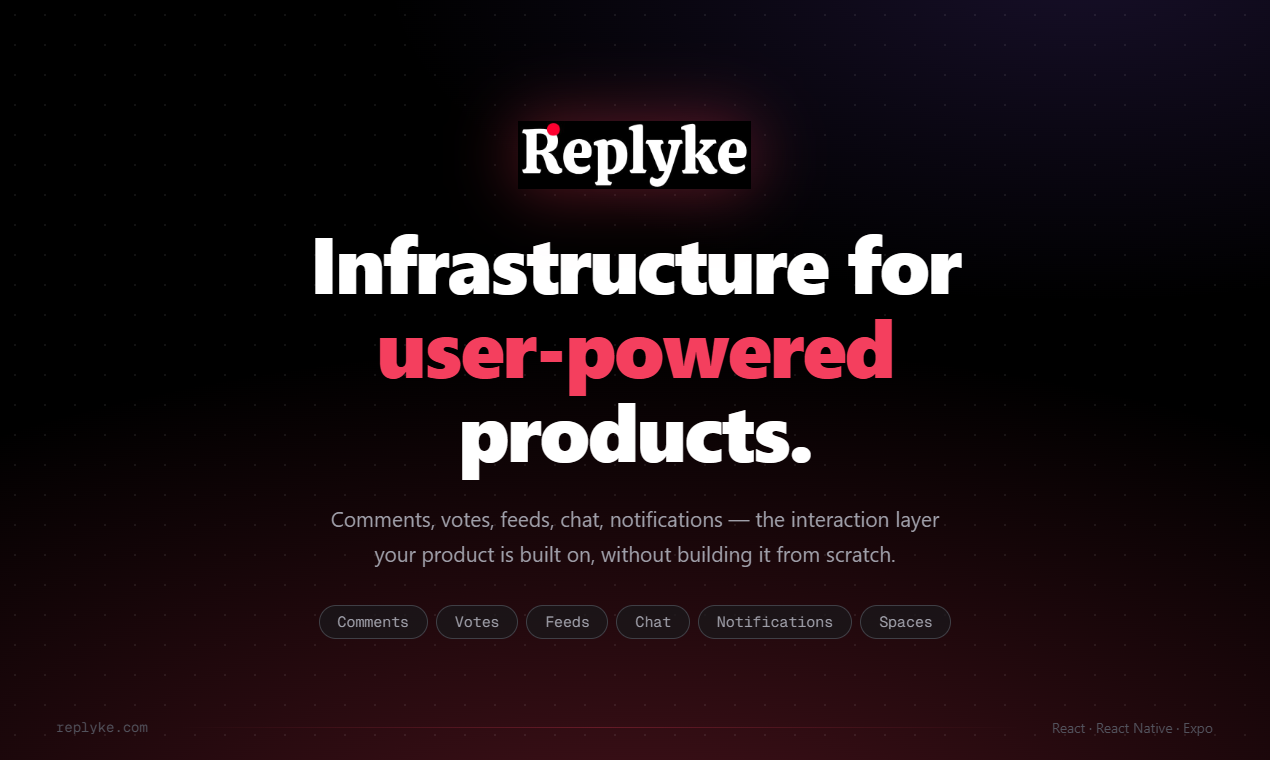 Replyke: Infra for user-powered products gallery image