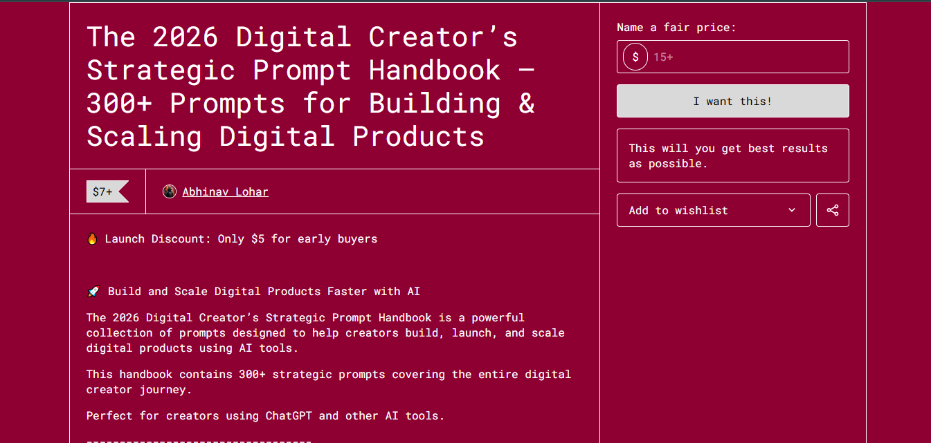 AI Prompt Handbook for Digital Creators gallery image