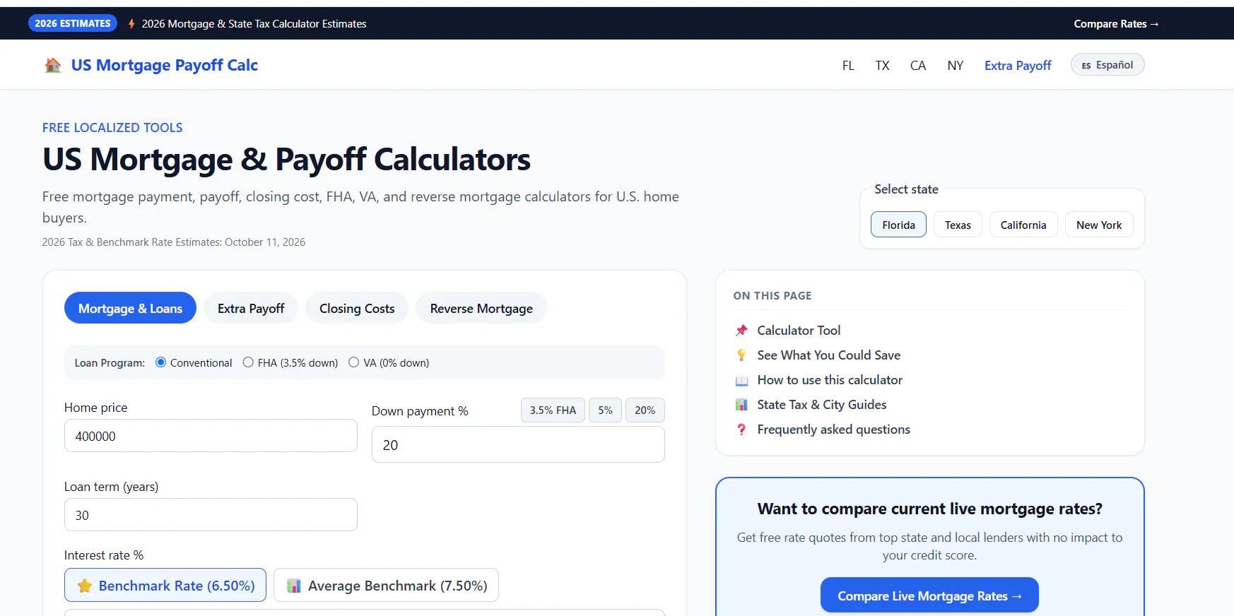 US Mortgage Payoff Calculator gallery image