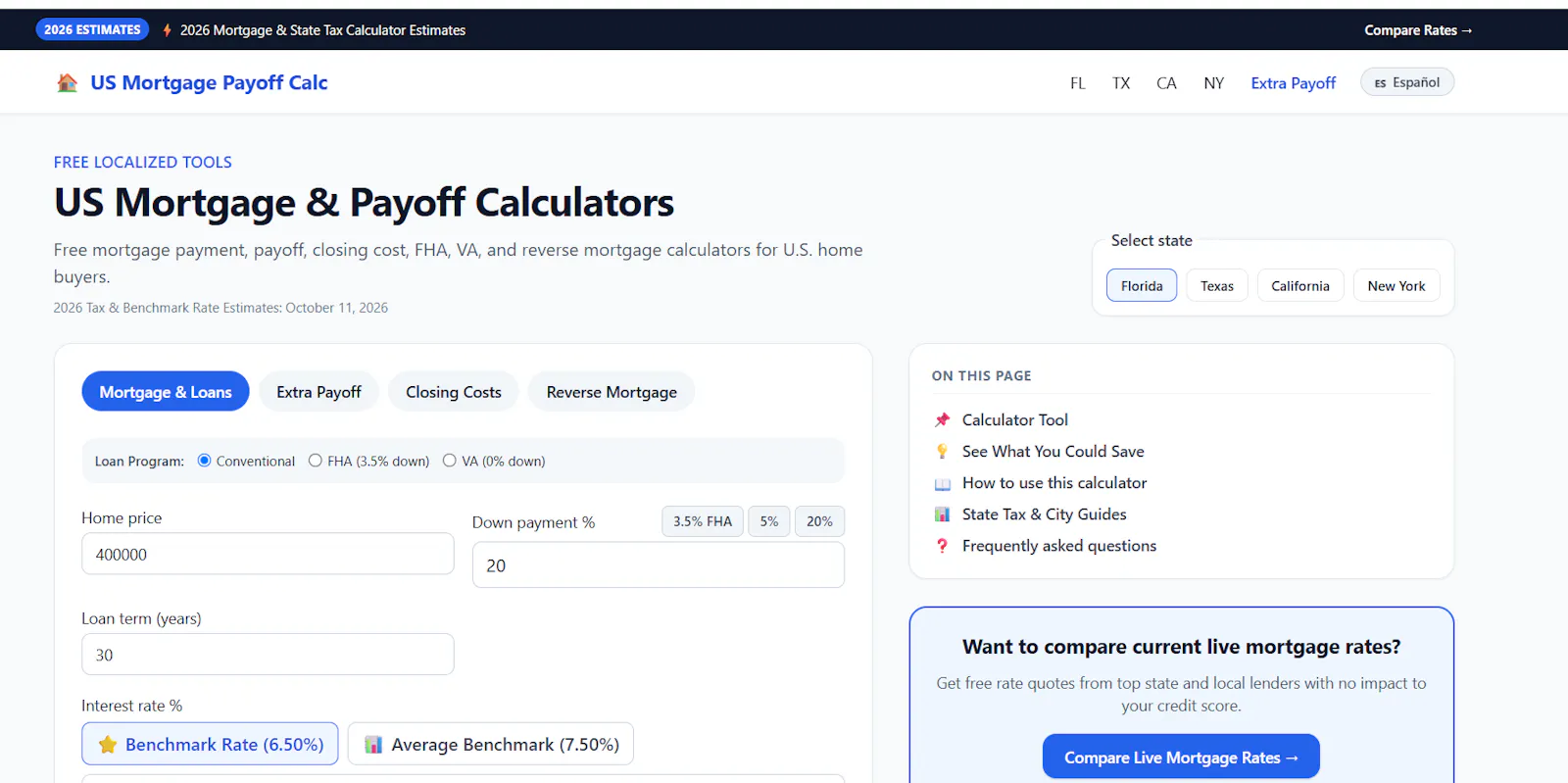 US Mortgage Payoff Calculator screenshot 1