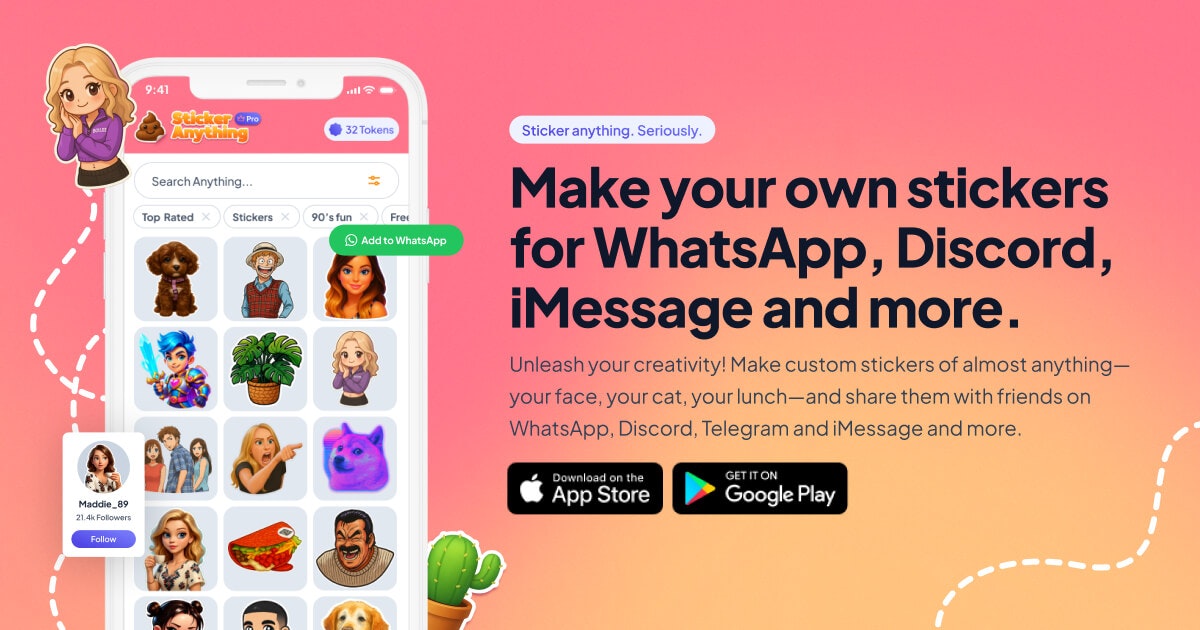 Sticker Anything - Main screenshot showing features and interface