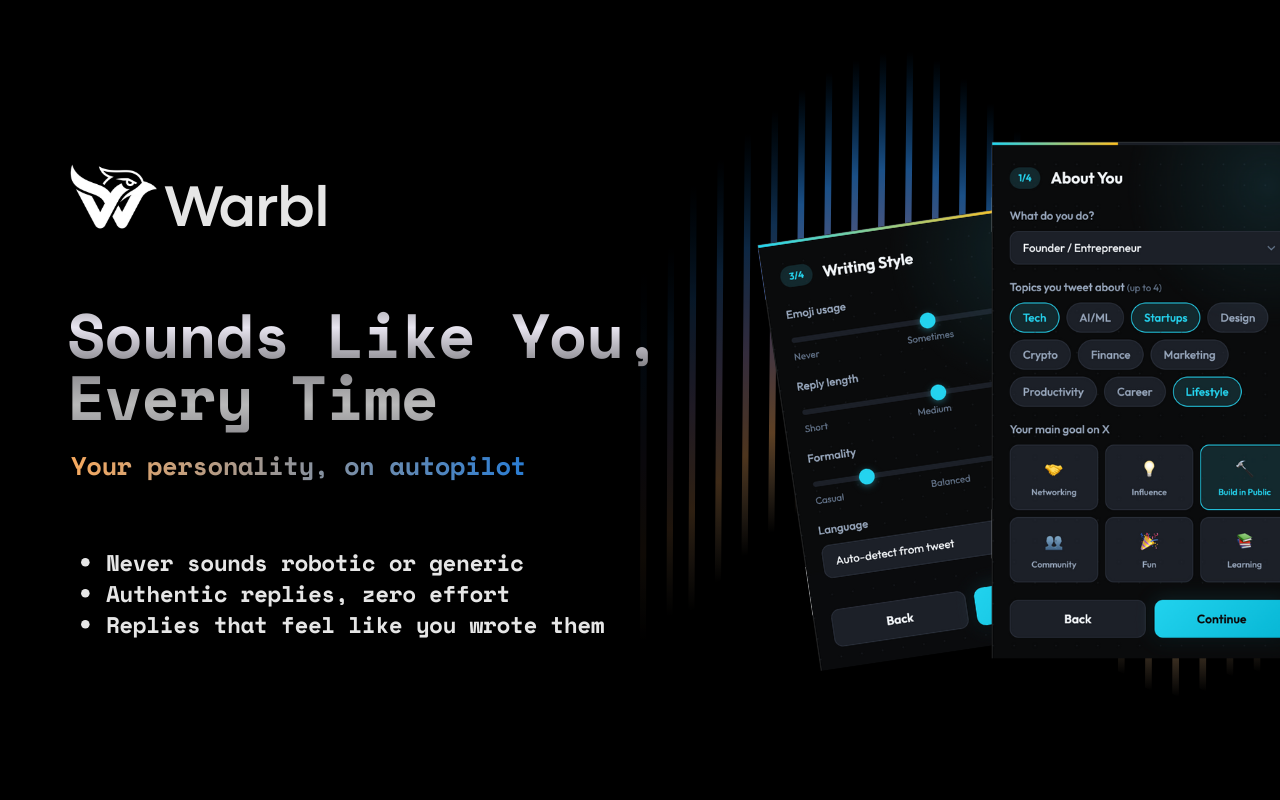 Warbl - Engage faster on X - Screenshot 3 showing product features and functionality