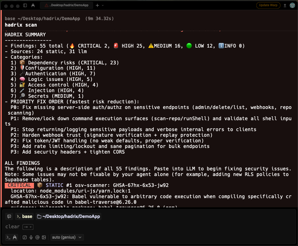 Hadrix - Screenshot 2 showing product features and functionality