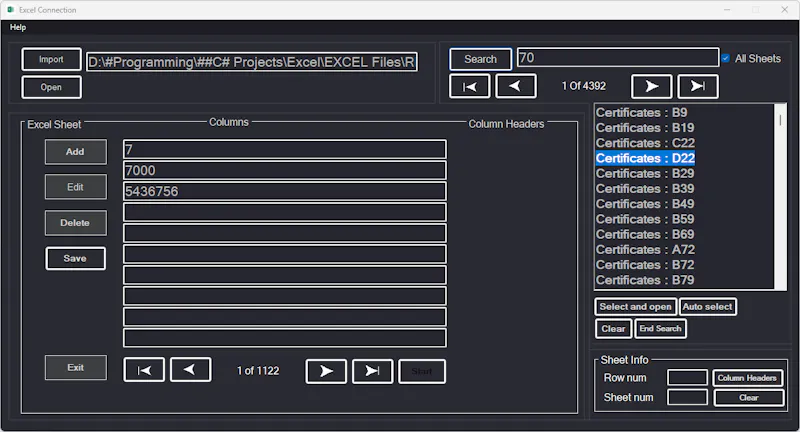 ExcelConnection screenshot 3
