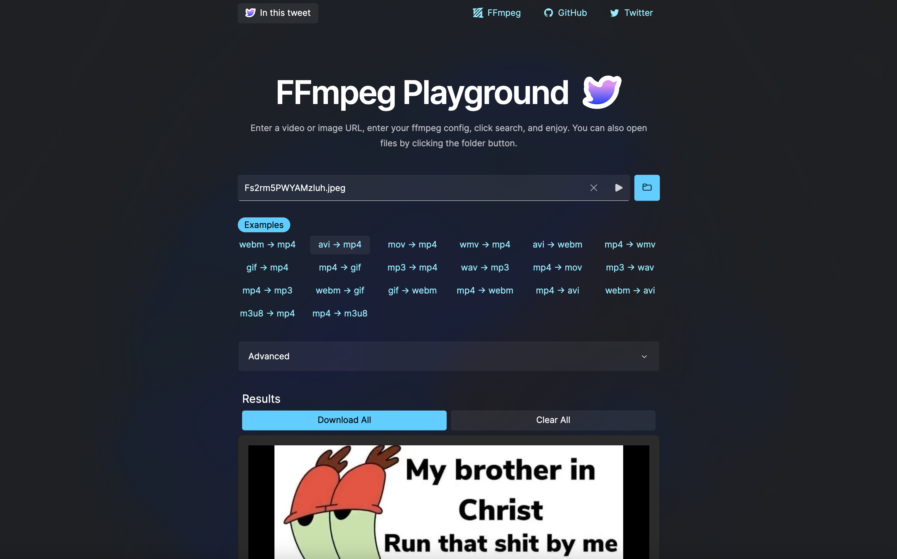FFMPEG Playground - En este tweet media 2