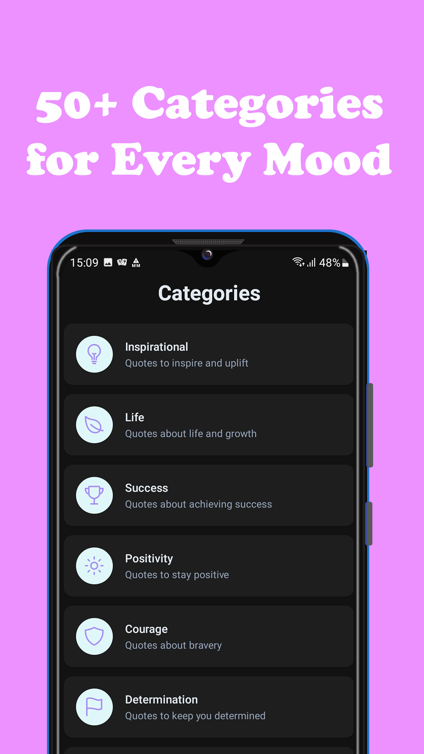 30000 Quotes App - Screenshot 4 showing product features and functionality