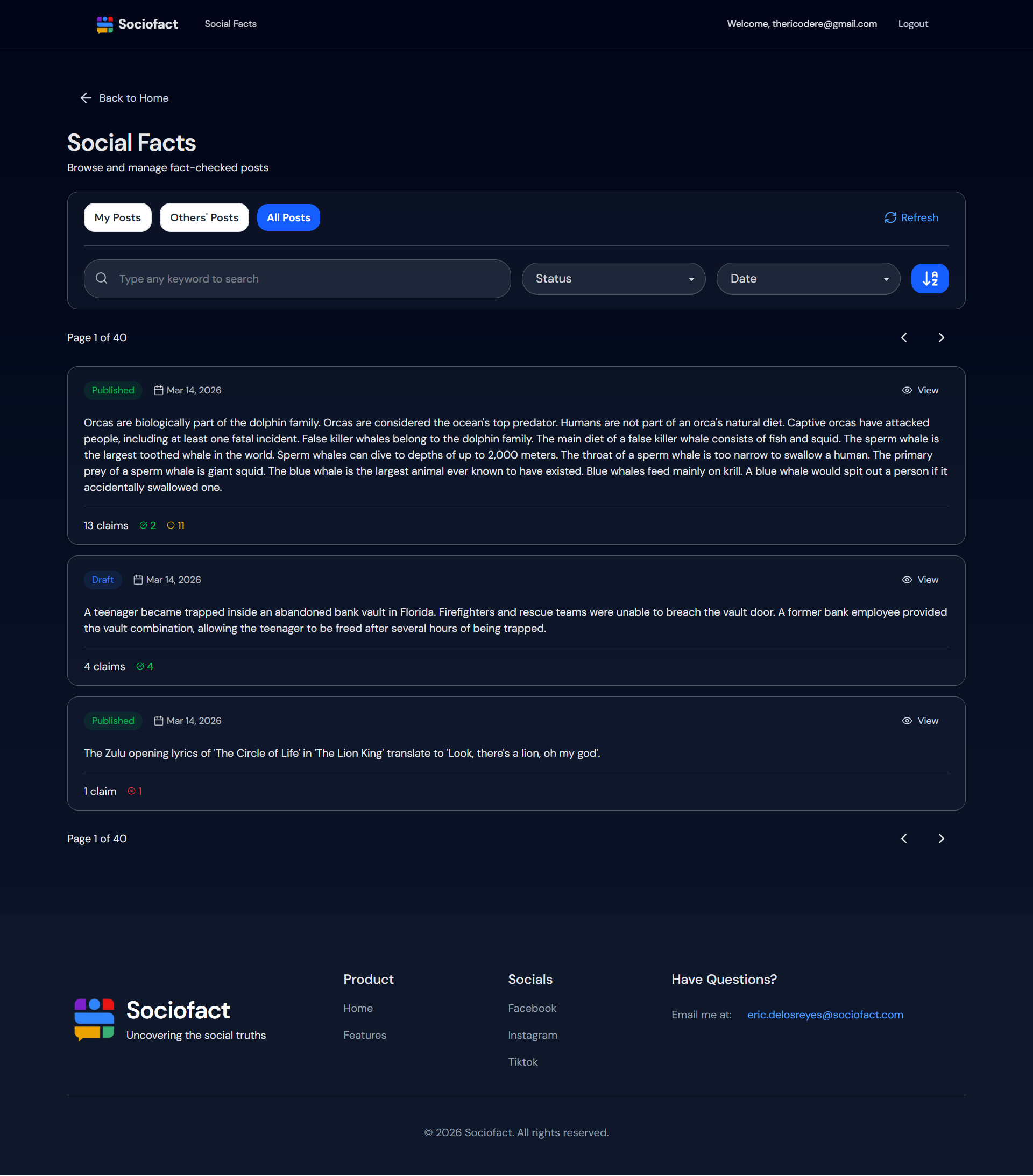 Sociofact - Screenshot 4 showing product features and functionality