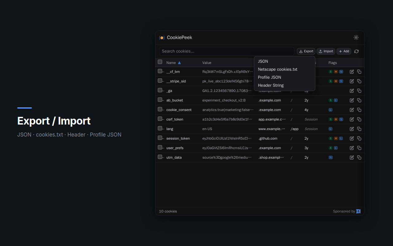 CookiePeek - Screenshot 5 showing product features and functionality