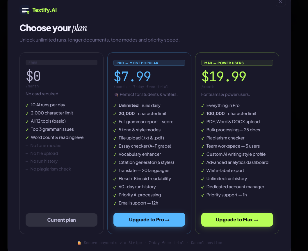 Textify AI - Screenshot 2 showing product features and functionality