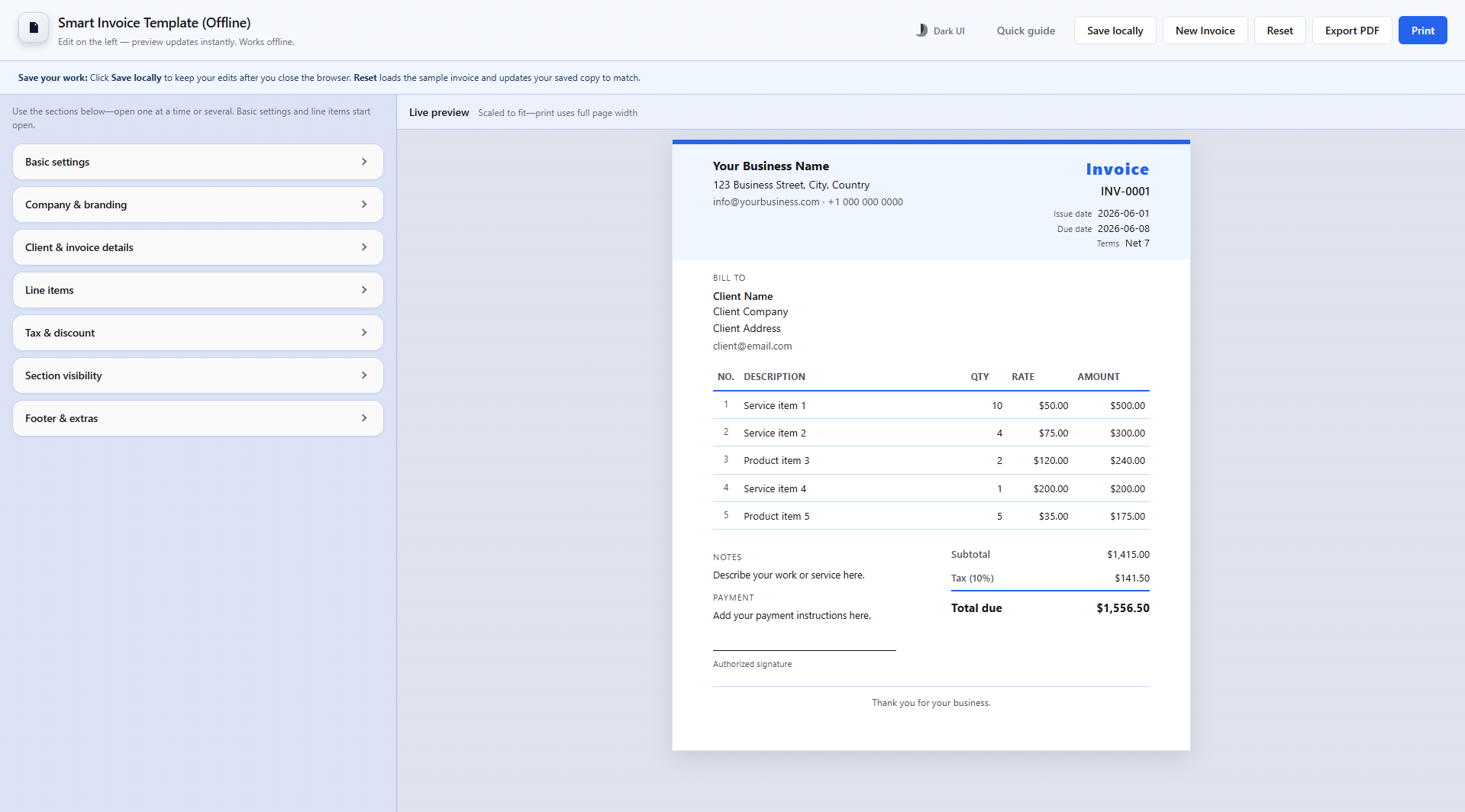 Smart Invoice Generator (Offline)  gallery image