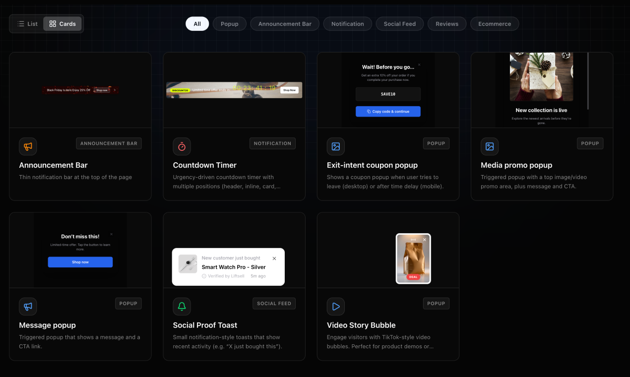 Liftsell - Main product screenshot demonstrating key features and user interface