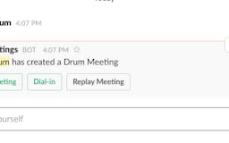 Drum web meeting Slack integration media 2