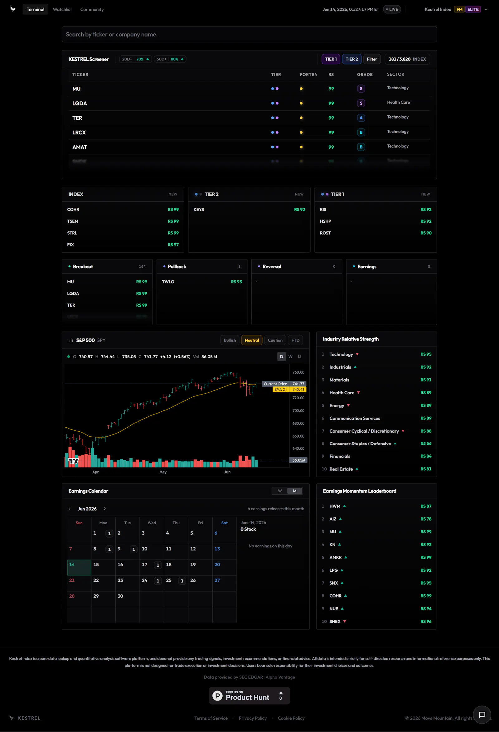 Kestrel Index screenshot 2