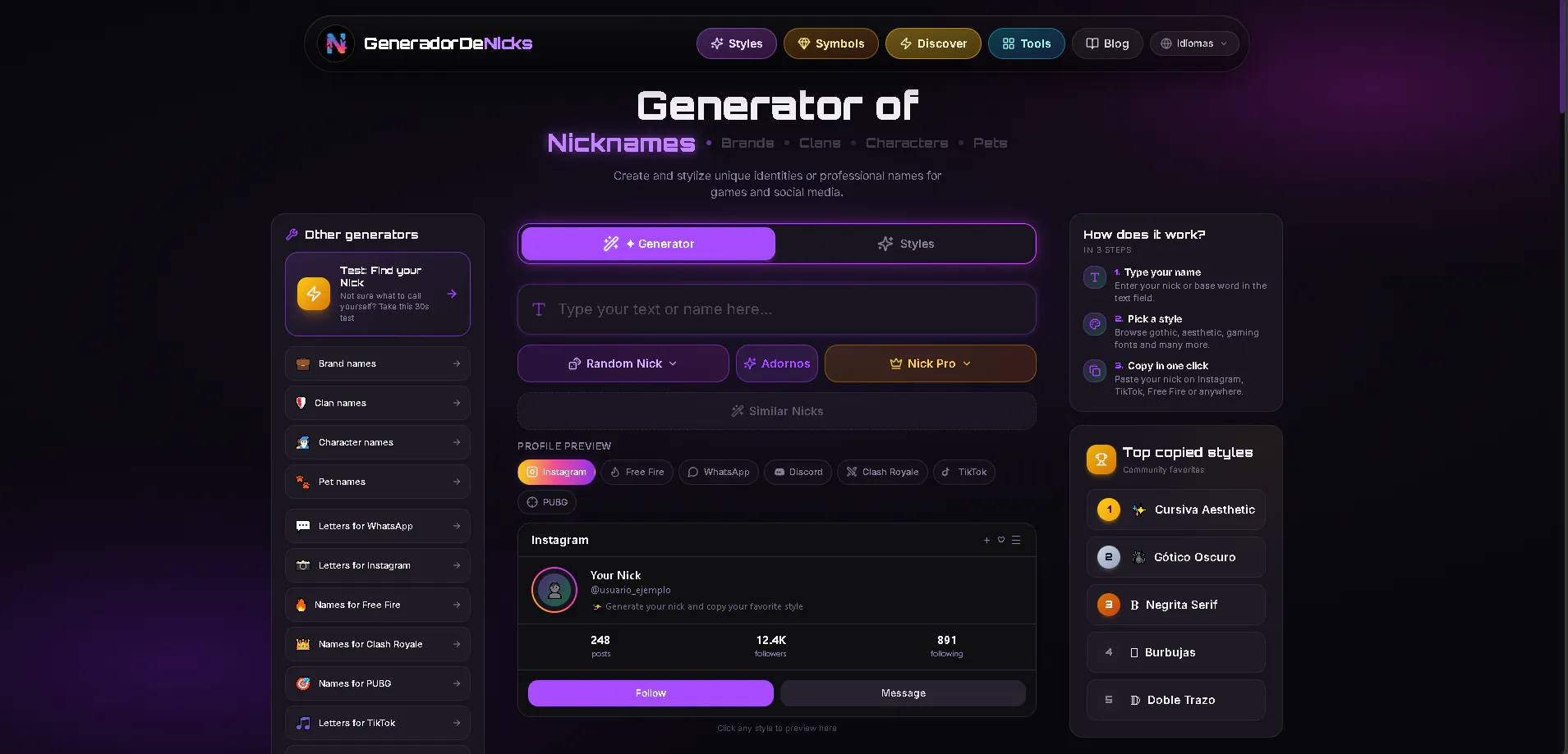 Generador de Nicks gallery image