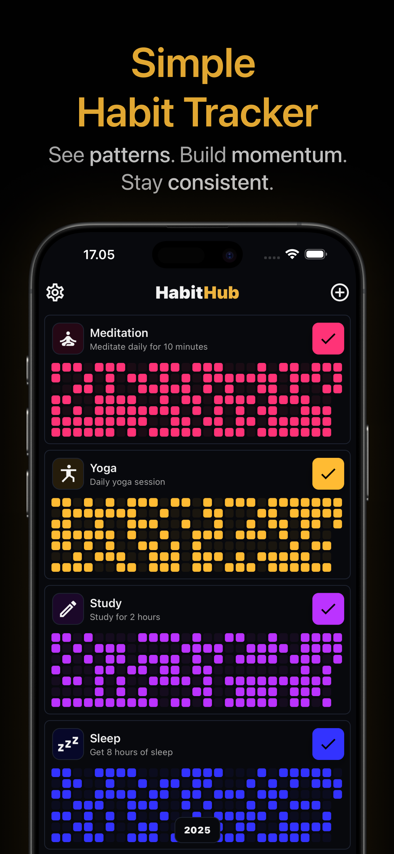 HabitHub - Main product screenshot demonstrating key features and user interface