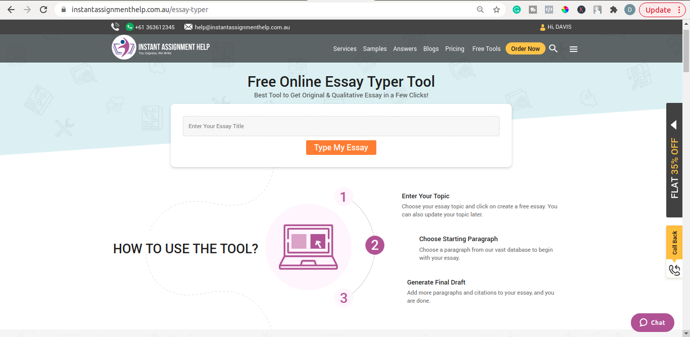 Essay Typer Tool
