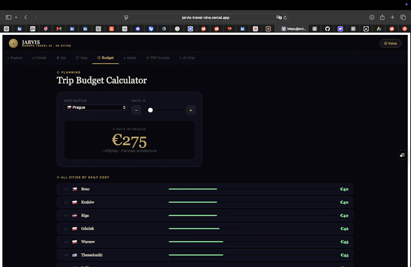 JARVIS Europe Travel AI screenshot 3
