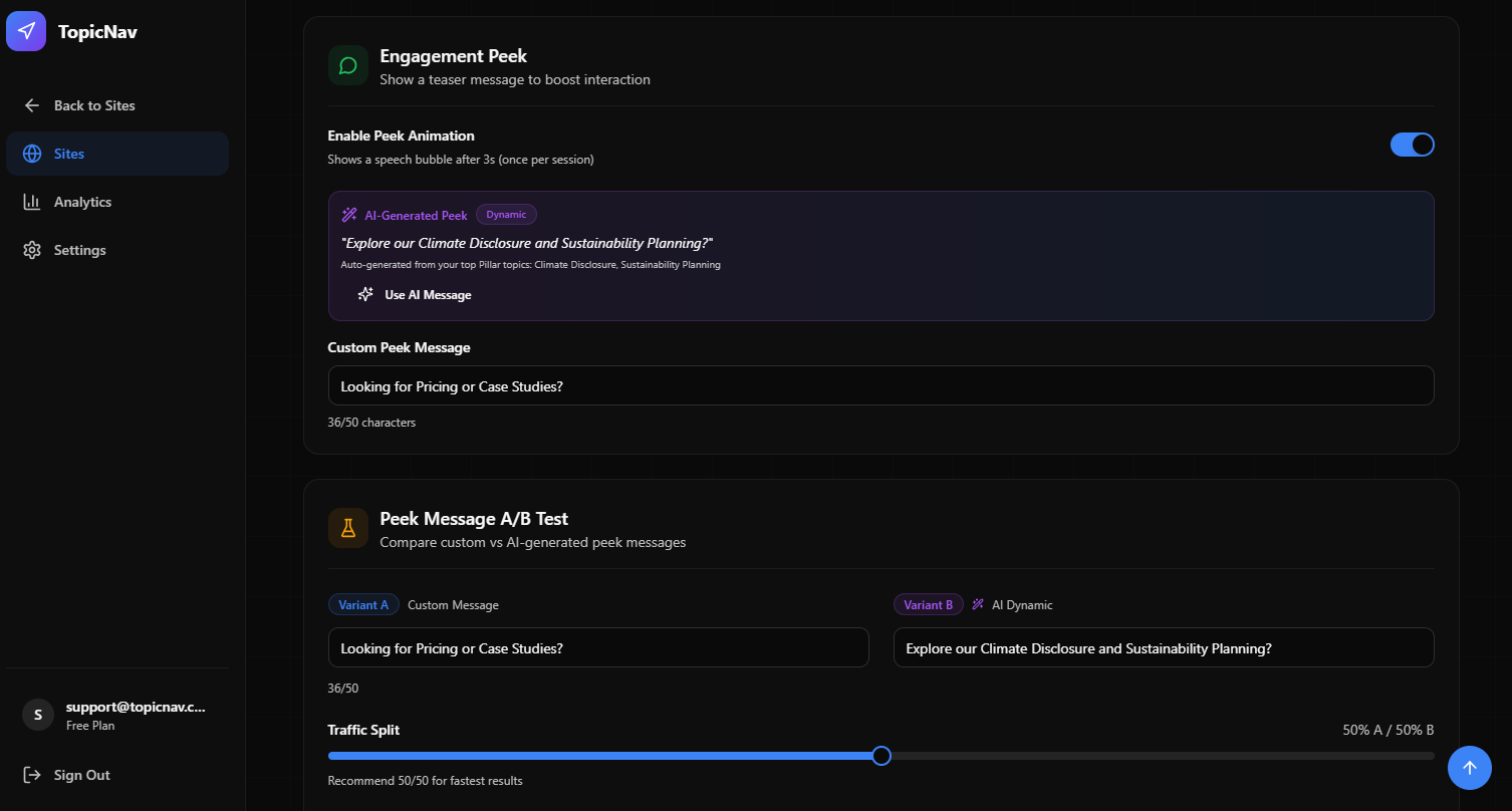 TopicNav - Screenshot 2 showing product features and functionality