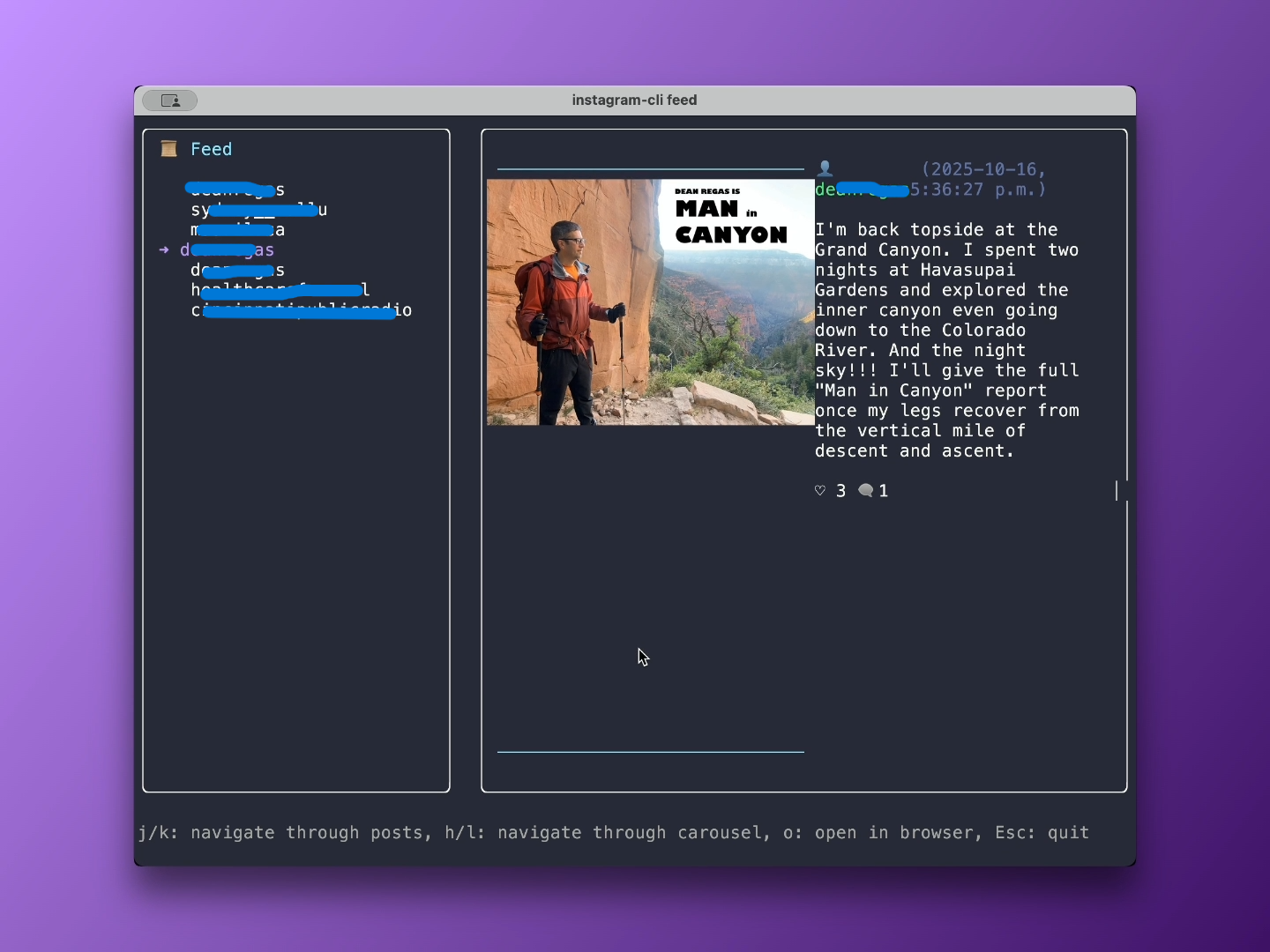 Instagram CLI - Screenshot 3 showing product features and functionality