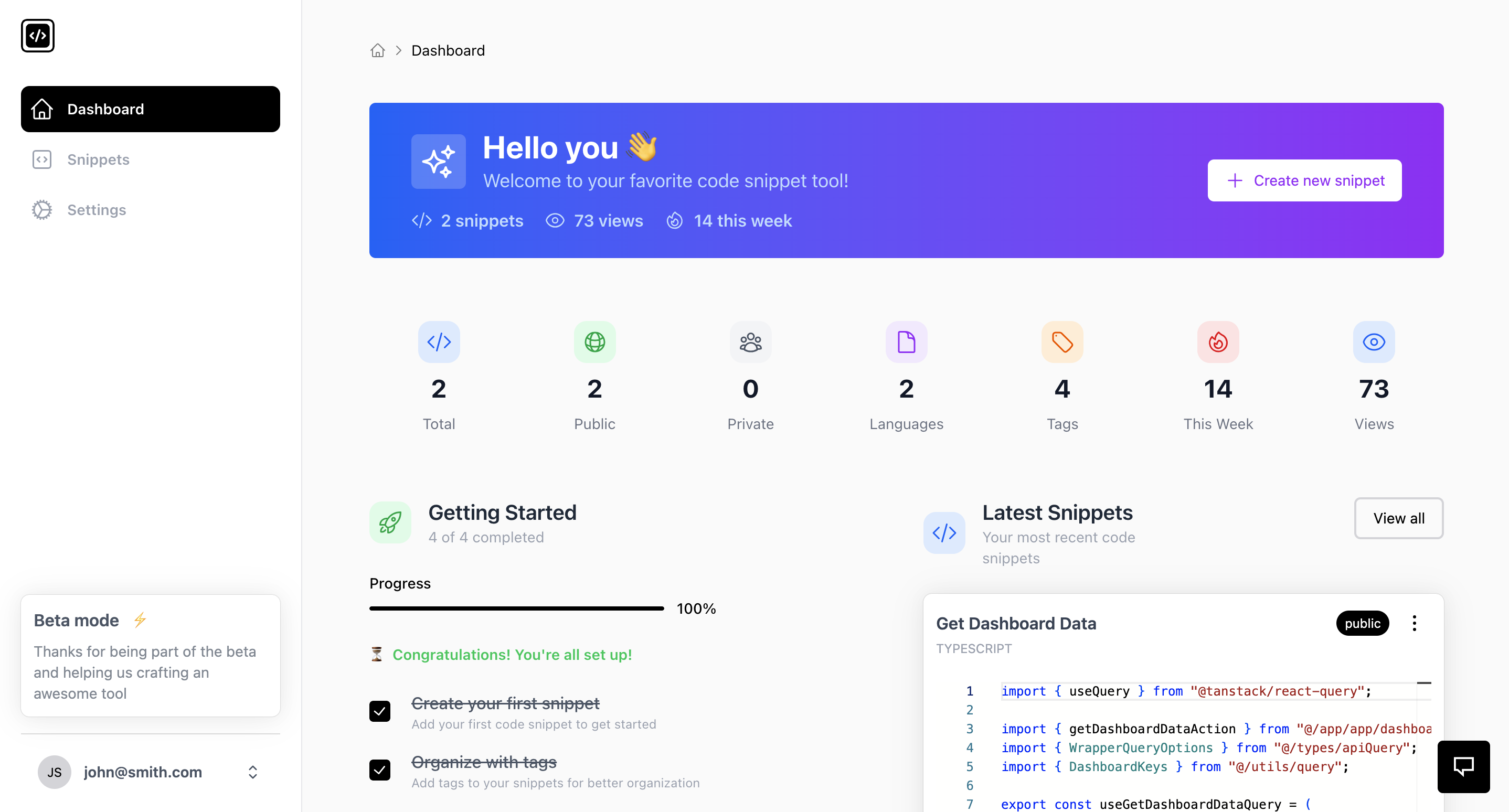 Mídia 2 de Snippetbox - Organizar, compartilhar e reutilizar o código