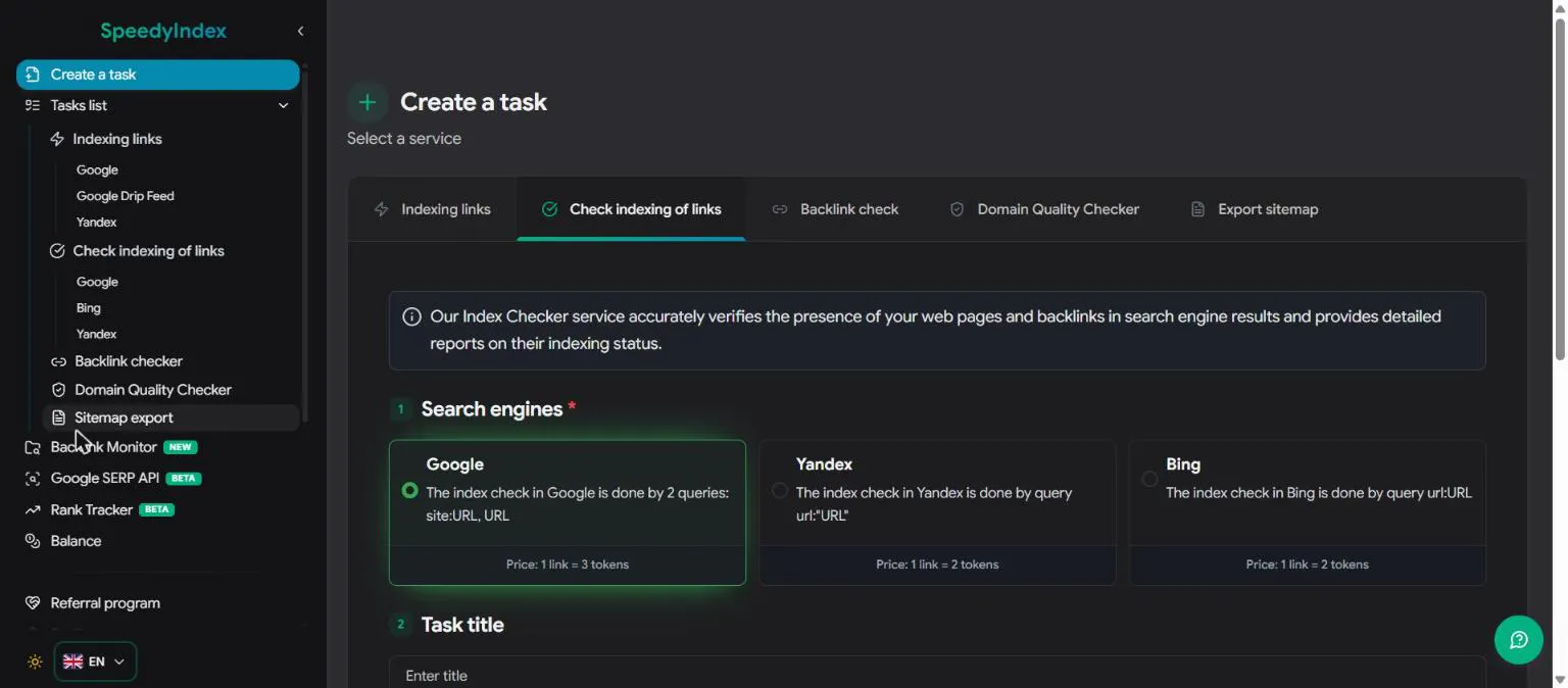Google Index Checker API by SpeedyIndex gallery image