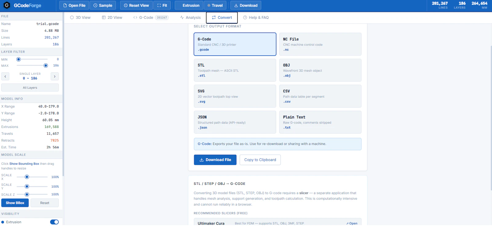 GCodex screenshot 4