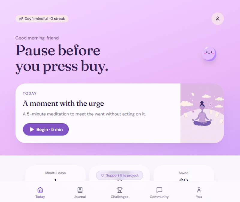 Pause — Mindful Shopping Recovery screenshot 1