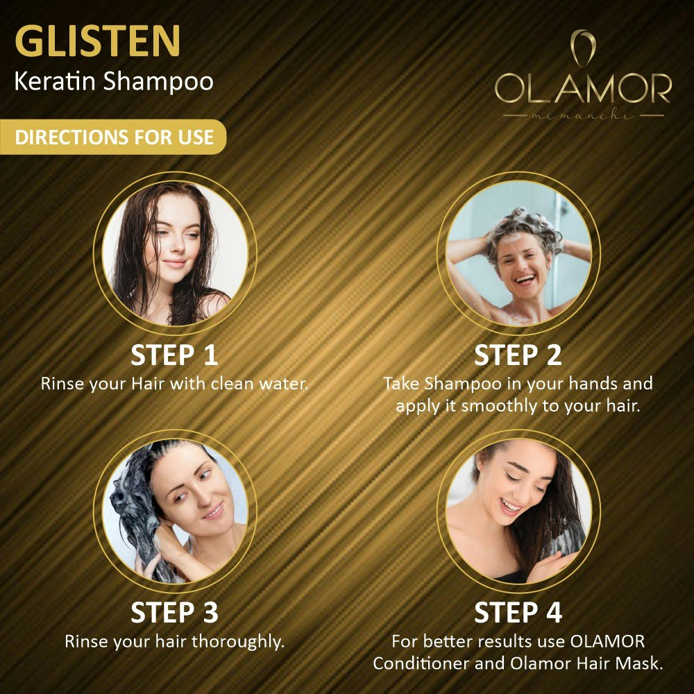 Glisten queratin champú de reparación intensa media 2