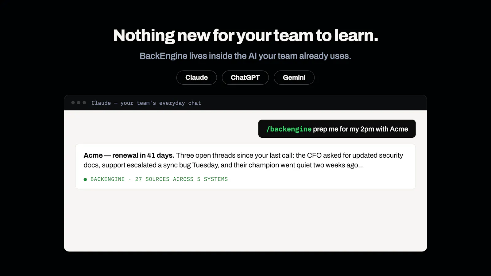 BackEngine MCP screenshot 3