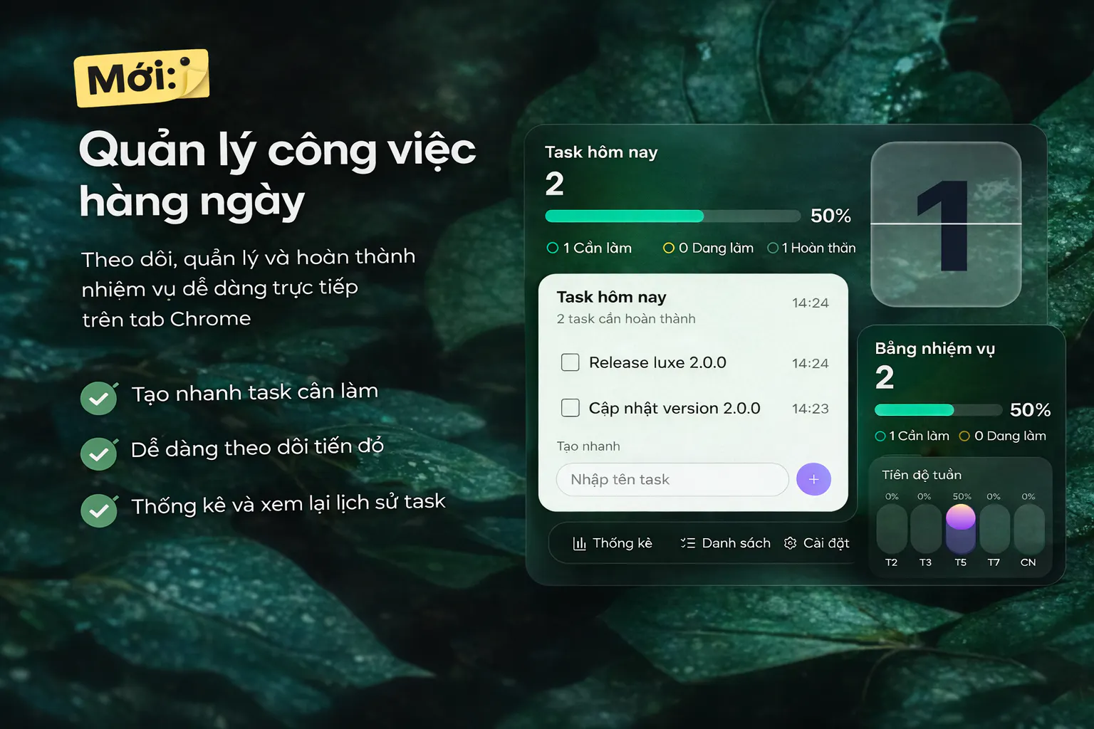 New Tab Productivity – Luxe 제품 배너