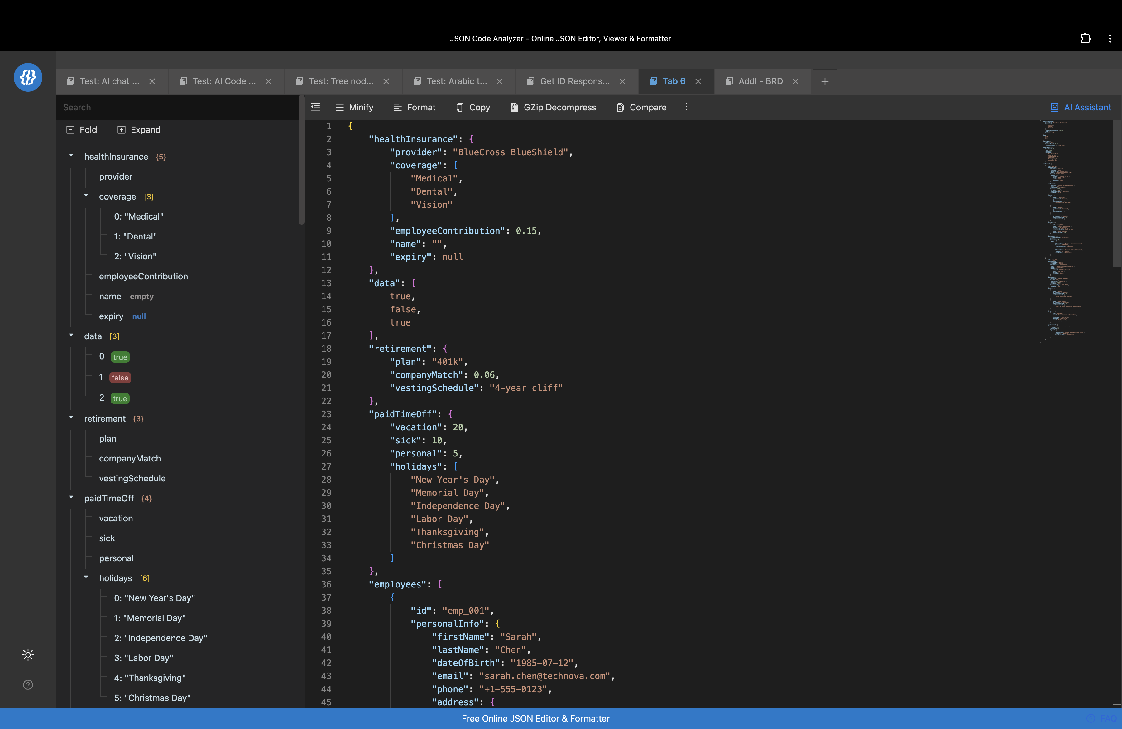 JSON Editor & Analyzer - Screenshot 3 showing product features and functionality
