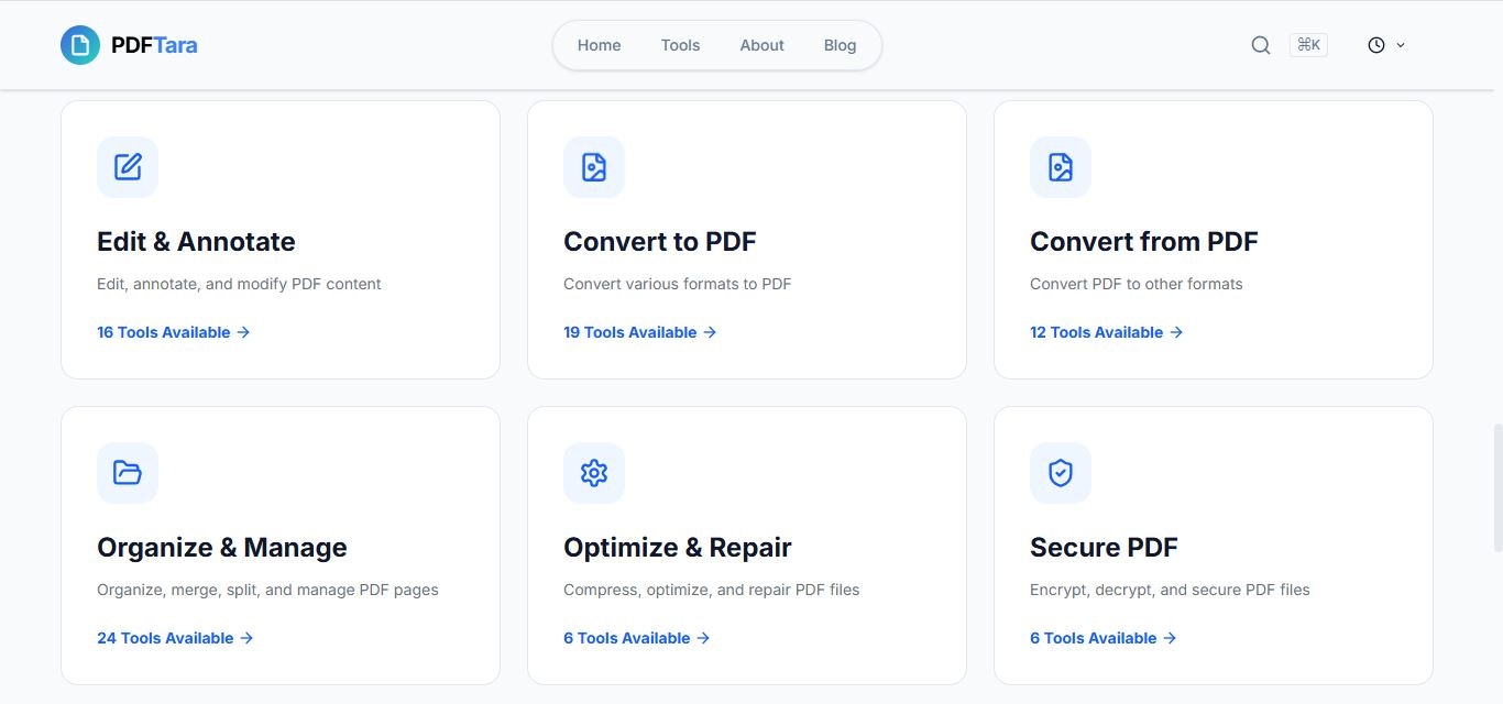 PDFTara - Screenshot 3 showing product features and functionality