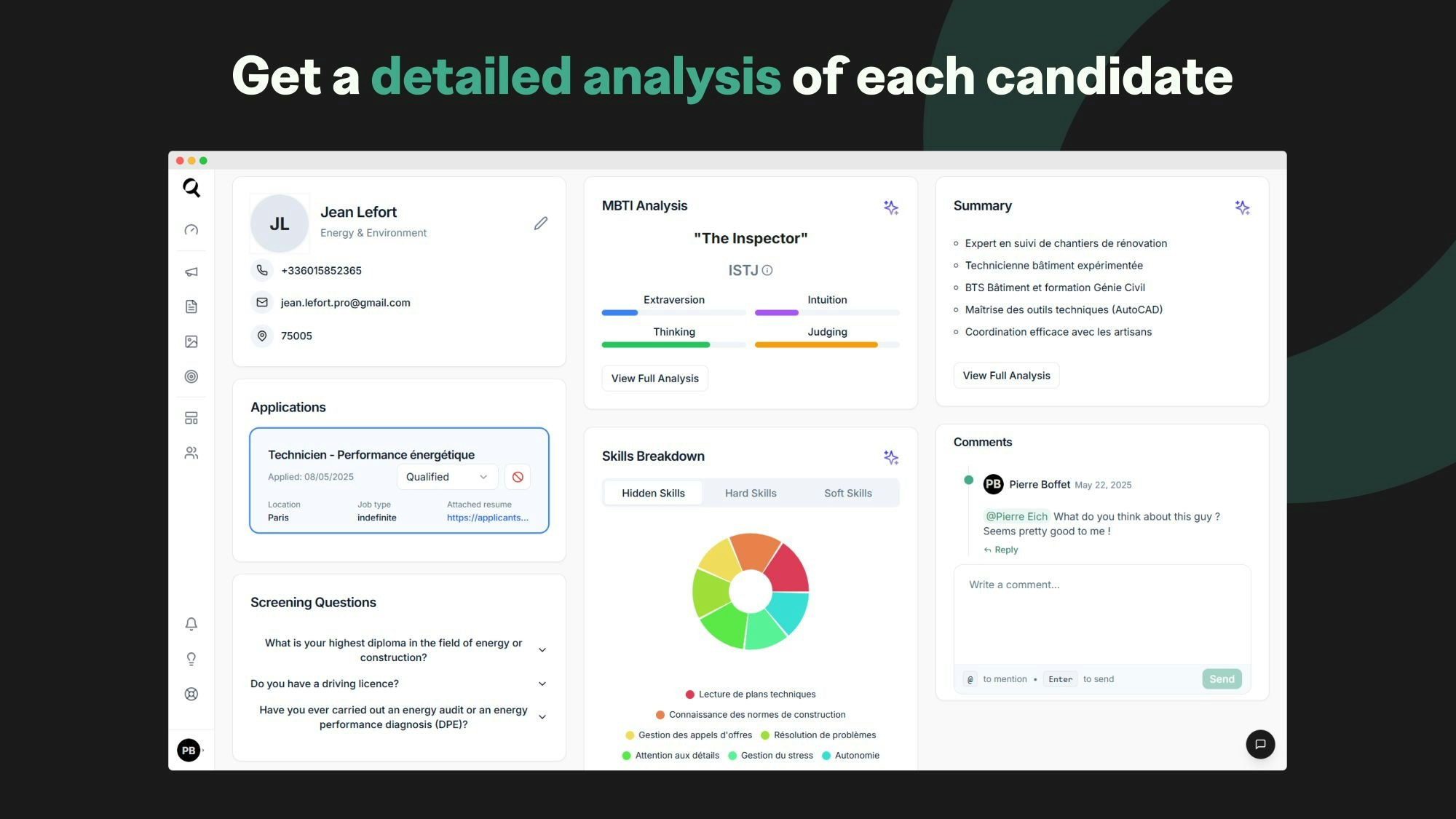 Média Seeqle AI Talent CRM - IA qui analyse les candidats en tant qu'expert RH chez les stagiaires 5