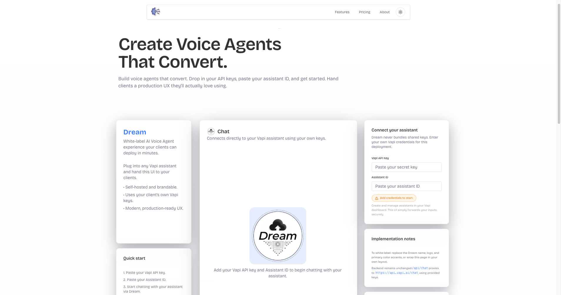 Dream Chat - Main screenshot showing features and interface