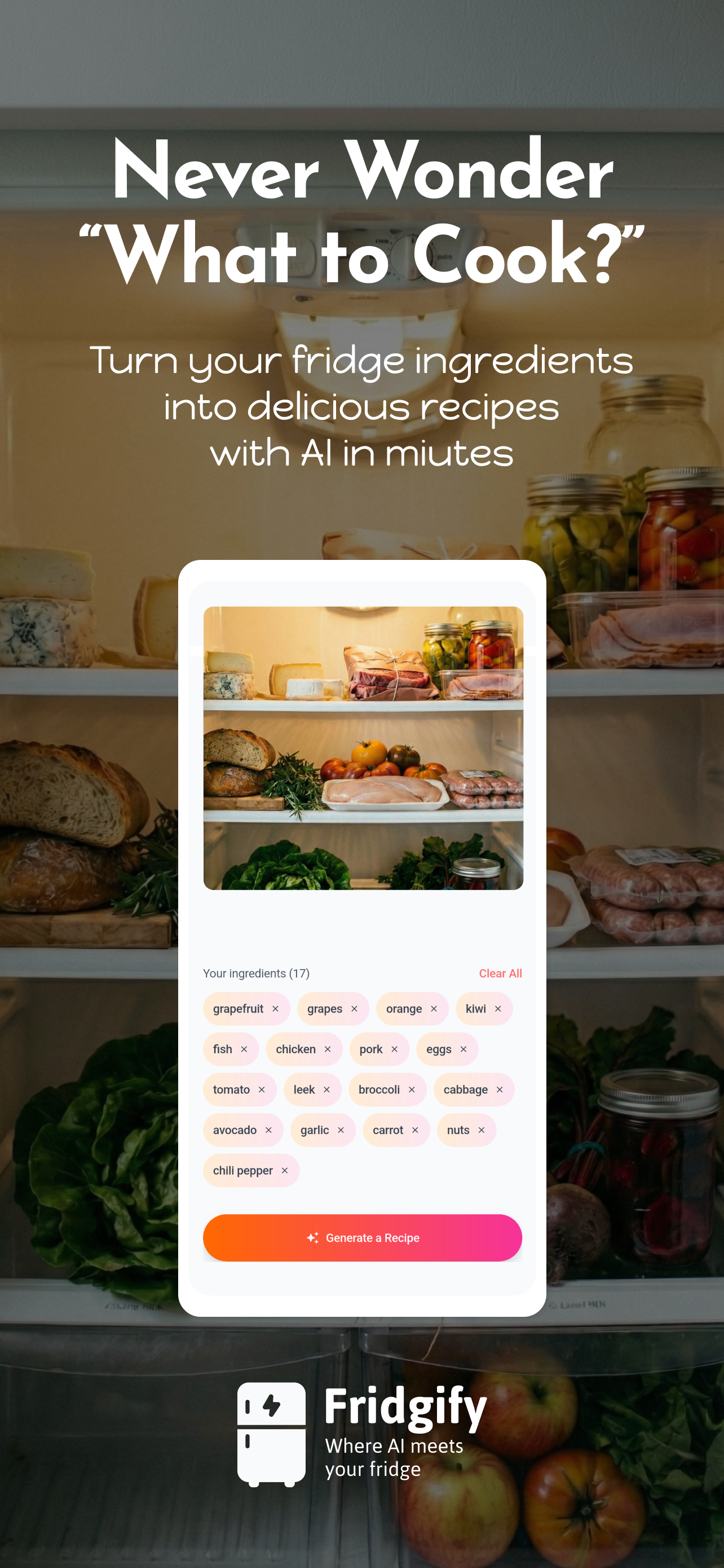 Fridgify - When AI meets your fridge - Screenshot 5 showing product features and functionality