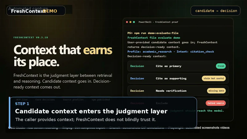 FreshContext screenshot 1 (video preview)