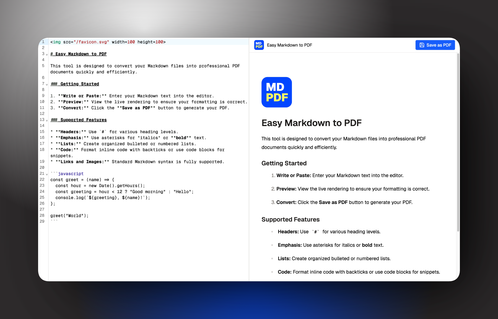 Easy Markdown to PDF gallery image